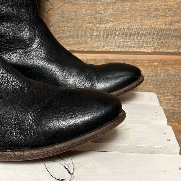 Frye Carson Pull On Black Leather Southern Western Cowgirl Festival Boots 11 - Picture 4 of 13